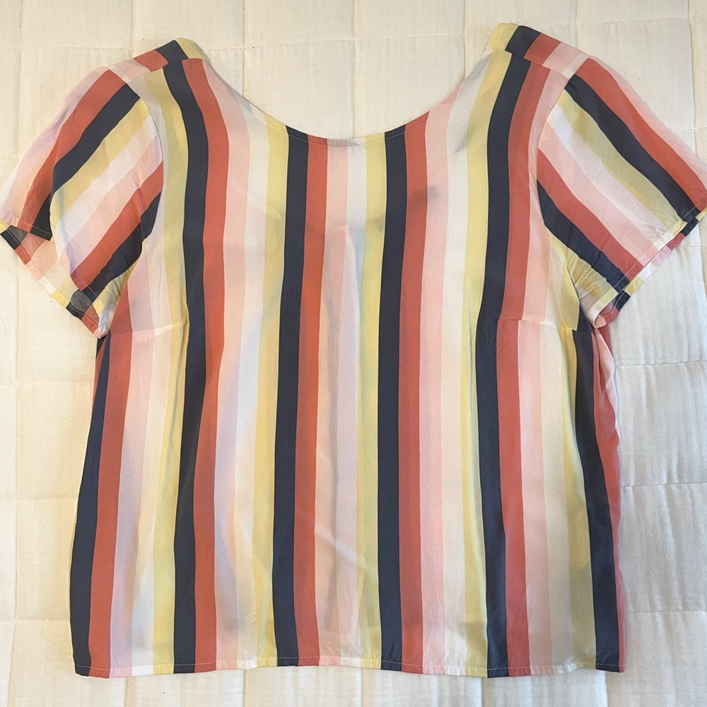 Abercrombie short sleeve striped blouse, size M